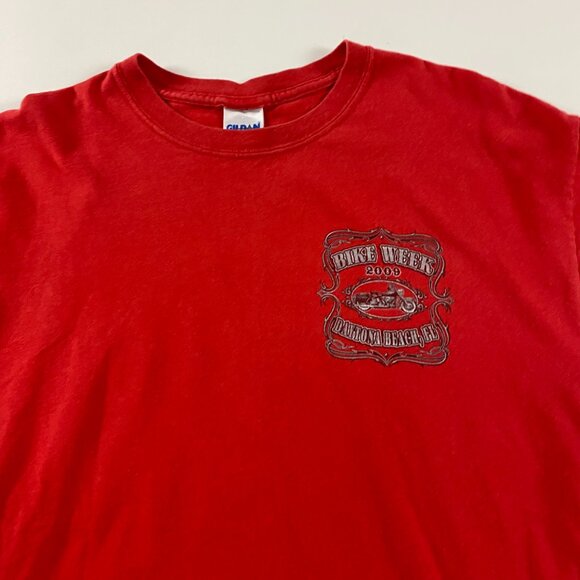 2009 Daytona Beach Bike Week T Shirt Men's Large Red Cotton Motorcycle Biker - Picture 3 of 9